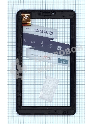 Сенсорное стекло (тачскрин) для Irbis TZ44 TZ45, черное с рамкой