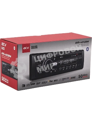 Автомагнитола ACV AVS-401UBW, 1 DIN, Bluetooth, USB Type-A, AUX