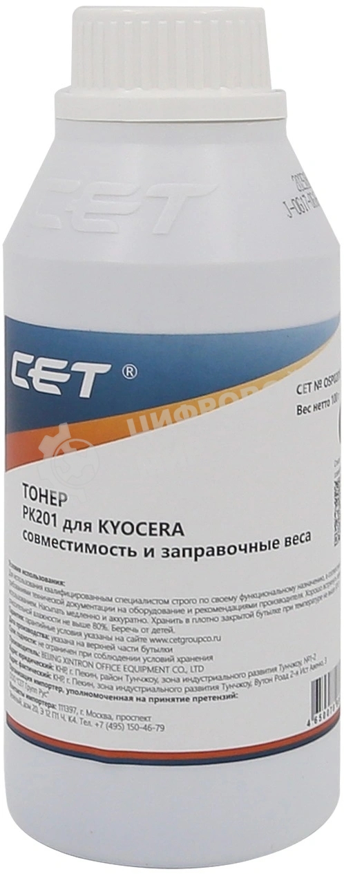 Тонер CET PK201 OSP0201K-100 черный бутылка 100гр. для принтера Kyocera ECOSYS P6030cdn/M6026cdn
