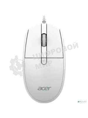 Мышь проводная Acer OMW401 белый, 2000 dpi, USB, кнопки - 4