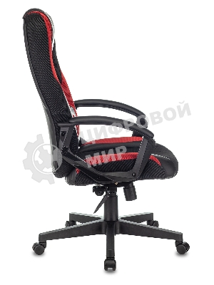 Кресло Zombie 9 черный/красный, экокожа, 120 кг, механизм качания