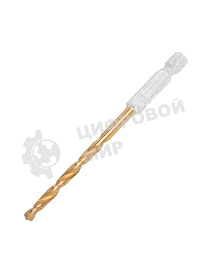 Сверло по металлу Matrix, 4 мм, HSS, нитридтитановое покрытие, 6-гранный хвостовик