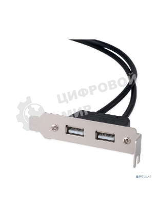 Планка USB 2.0 на заднюю панель низкопрофильная Cablexpert CCUSBRECEPTACLE-LP, 2 порта USB