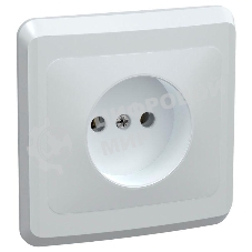 Розетка 1-м СП Вега РС10-2-ВБ без заземл. контакта и защ. штор 10А бел. IEK ERV10-K01-10-DM