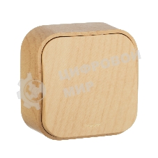 Выключатель 10A 1-клав., дерево Quteo