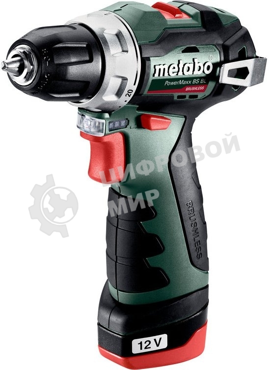 Дрель-шуруповерт Metabo PowerMaxx BS BL 12, 12 В, 2 Ач, 38 Нм, бесщеточный