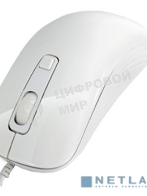 Мышь проводная Crown CMM-20 белый, 1600 dpi, USB Type-A, кнопки - 4