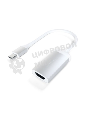 Адаптер Satechi Type-C to HDMI 4K 60HZ. Поддержка 4K/60Hz. Материал корпуса алюминий. Цвет серебряный.