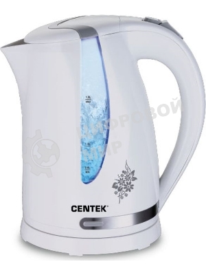 Чайник электрический Centek CT-0040 белый 1.8л, 2200 Вт, открывание кнопкой, внутренняя подсветка