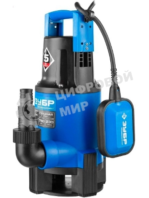 Насос ЗУБР НПГ-Т3-750 профессионал т3 погружной дренажный для грязной воды d частиц до 35мм 750Вт