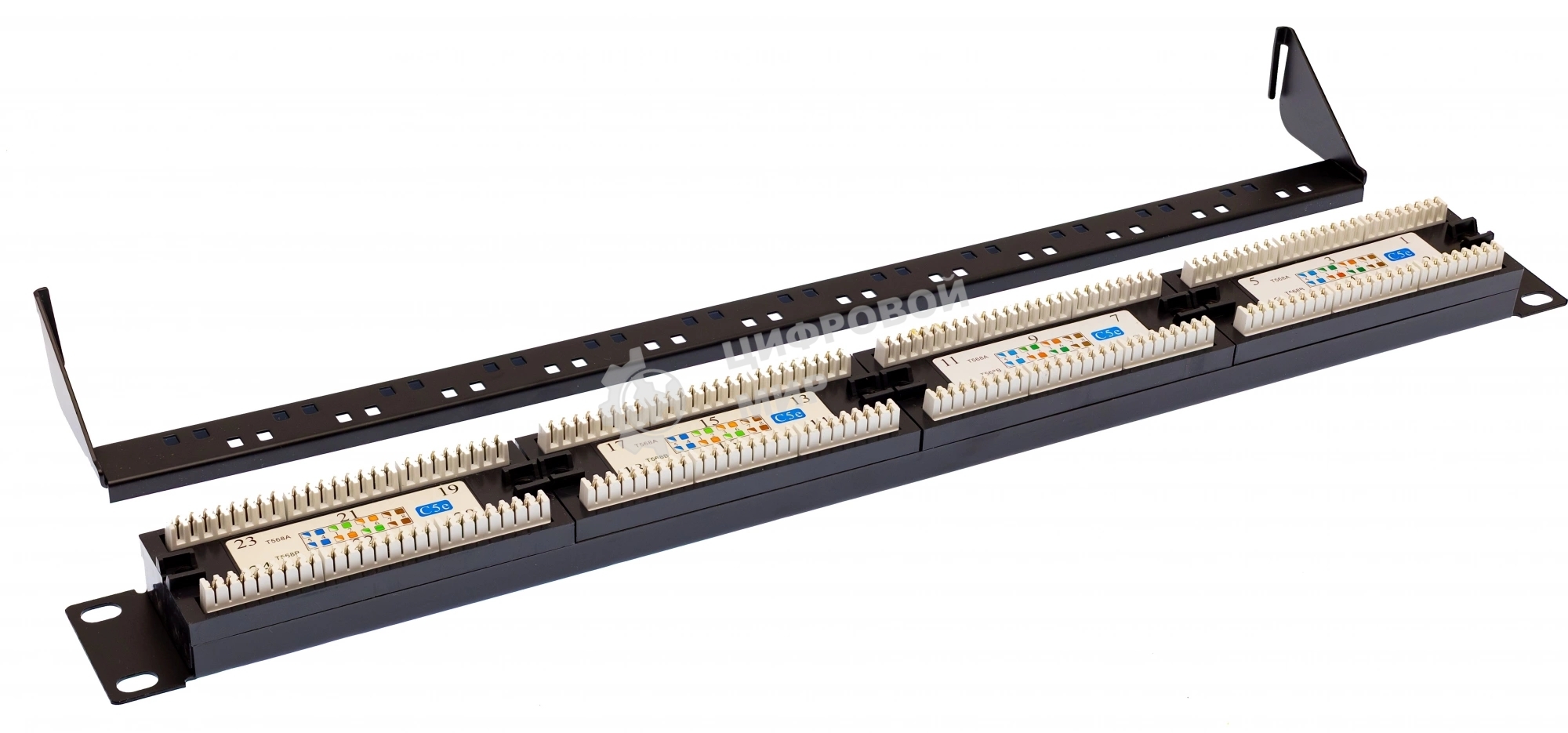 Патч-панель UTP 24хRJ-45 кат.5E 1U 19дюйм SUPRLAN 10-0403