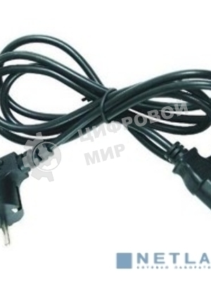 Шнур сетевой Rexant евровилка угловая - евроразъем С13, кабель 3x0,75 мм², длина 1,8 метра (PE пакет)