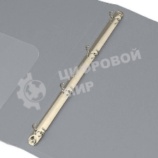 Папка на 4-х кольцах Бюрократ -0827/4RGREY A4, пластик, 0.7мм корешок 27мм, внутренний и торцевой карман, серый