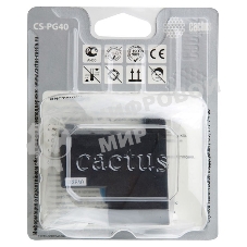 Картридж струйный Cactus CS-PG40 черный (18 мл) для Canon Pixma MP150/MP160/MP170/MP180/MP210/MP220/MP450/MP460/MP470/iP1200/iP1300/iP1600/iP1700/iP1800/iP190