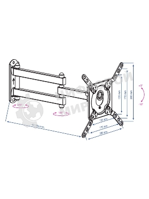 Кронштейн для телевизора Kromax DIX-14 черный 15