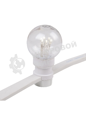 Гирлянда Neon-night LED Galaxy Bulb String 10м, белый каучук, 30 лампx6 LED белый, влагостойкая IP65