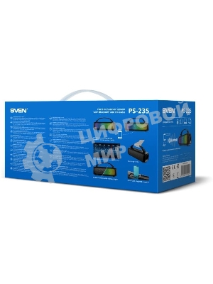 Портативная колонка SVEN PS-235 черный 12W 2.0 BT 3600mAh