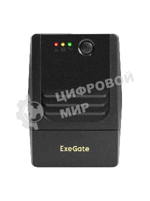 Источник бесперебойного питания ExeGate Power NB-650.LED.AVR.4C13 (650VA/390W, LED, AVR, 4*C13, батарея 12V 7Ah, черный)