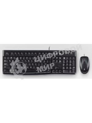 Комплект клавиатура+мышь Logitech MK120 проводной, USB, 1000 DPI, чёрный(заводская гравировка)