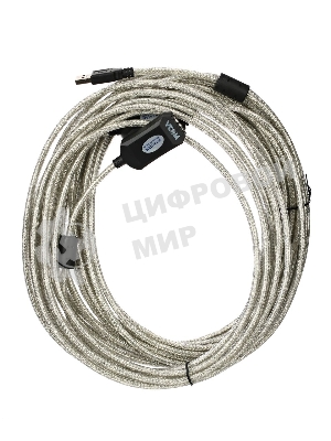 Кабель VCOM VUS7049-15M Кабель-адаптер USB2.0-repeater, удлинительный активный Am-->Af 15м