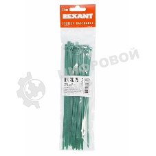 Хомут-стяжкa нeйлонoвая Rexant 200x3,6 мм, зеленая, упаковка 25 шт.