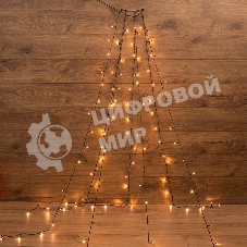 Елочная гирлянда с кольцом Neon-night, 7 нитей по 1,5 метра, цвет диодов теплый белый, не соединяется