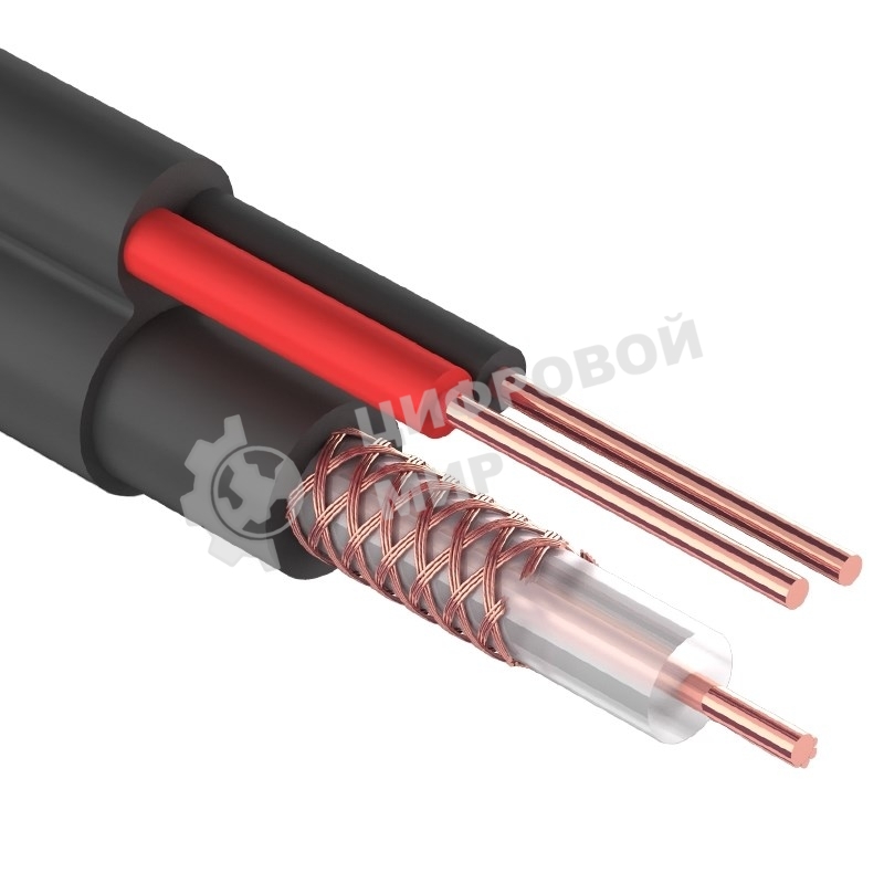 Кабель ККСВ-П+2х0,5 мм (бухта 305 м) черный Rexant