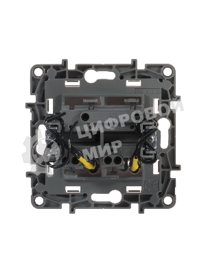 Выключатель 2-клавишный с подсветкой, на винтах, 10АХ, бел. ETIKA 