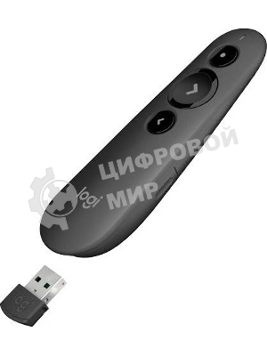 Презентер Logitech R500s Graphite черный, Bluetooth + 2.4 GHz, USB-ресивер, 3 программируемых кнопки, лазерная указка