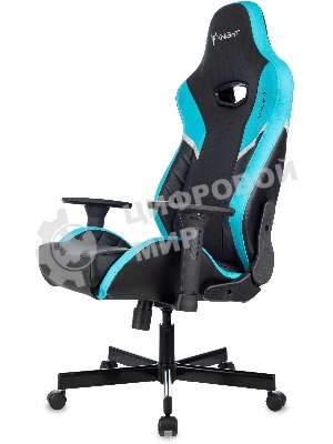 Кресло Knight Thunder 5X черный/голубой, экокожа, 120 кг, механизм качания