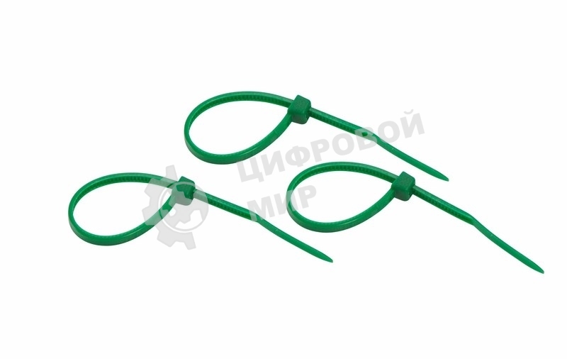 Хомут-стяжкa нeйлонoвая Rexant 100x2,5 мм, зеленая, упаковка 25 шт.