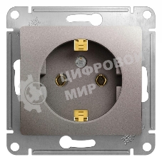 Розетка Systeme electric GSL001243 Glossa с заземлением,16А, 250В, механизм, платина