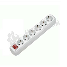 Колодка удлинителя Makel 6 гнезд с заземлением c выключателем