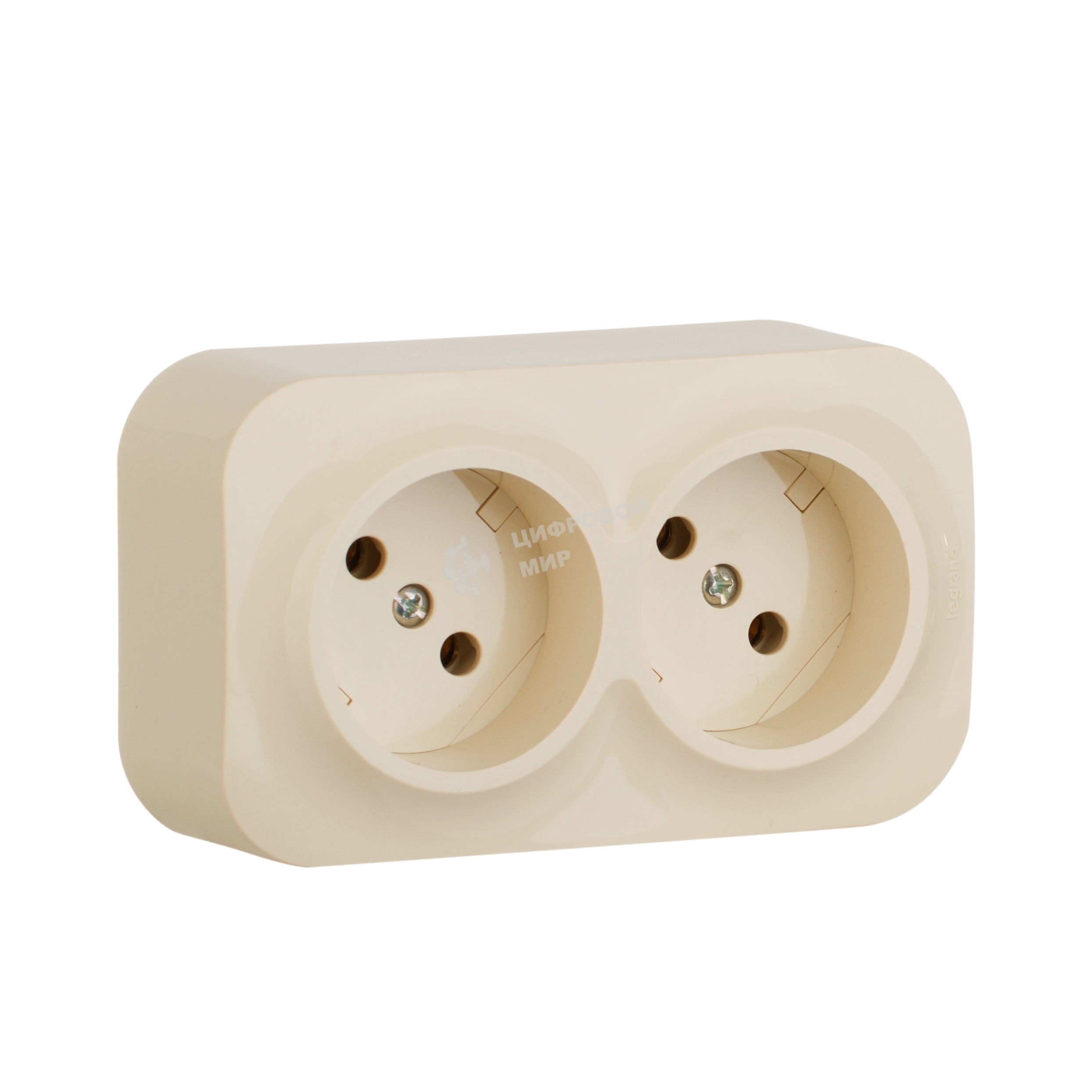 Блок розеток Quteo с предварительным подключением 2x2К без шторок, 16A, 250 В, IP 20, Слон. кость