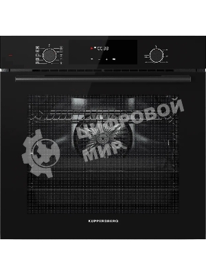 Встраиваемый духовой шкаф Kuppersberg HF 609 B, High-Tech, объем 80 л, 10 режимов работы, телескопические направляющие, цифровой таймер, 2 стекла в дверце, утапливаемые переключатели, энергоэффективность А, черный