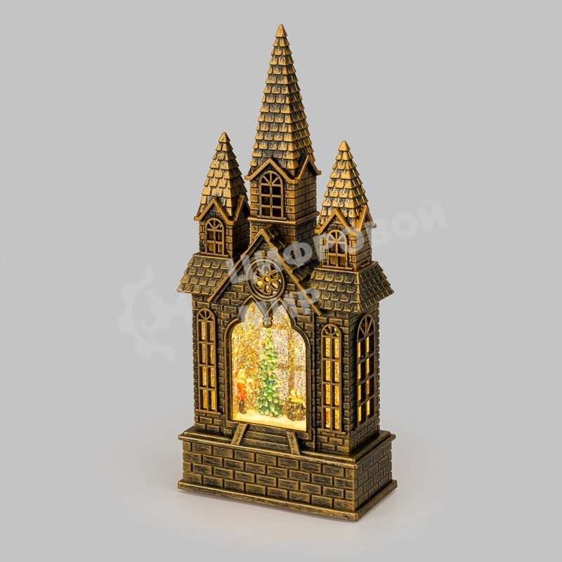 Декоративный светильник Neon-night Замок с эффектом снегопада и подсветкой, 15х7,5х35,5 см, питание 3хАА (не в комплекте) и USB