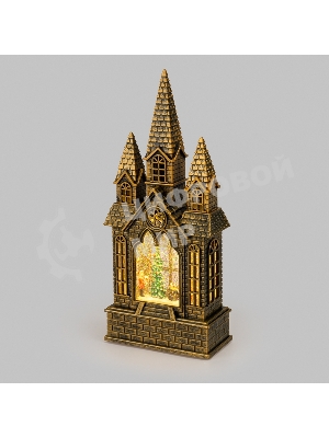 Декоративный светильник Neon-night Замок с эффектом снегопада и подсветкой, 15х7,5х35,5 см, питание 3хАА (не в комплекте) и USB