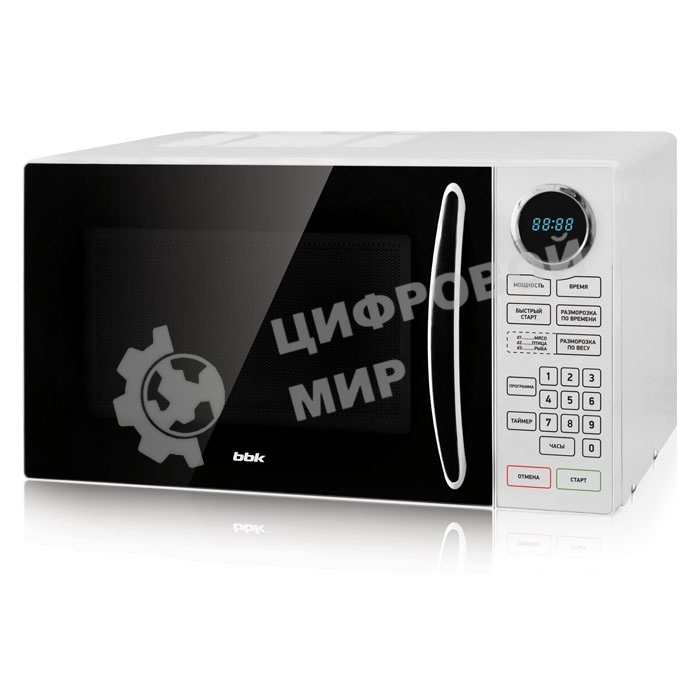 Микроволновая печь BBK 23MWS-916S/BW черный/белый, 23 л, 900 Вт, переключатели - сенсор
