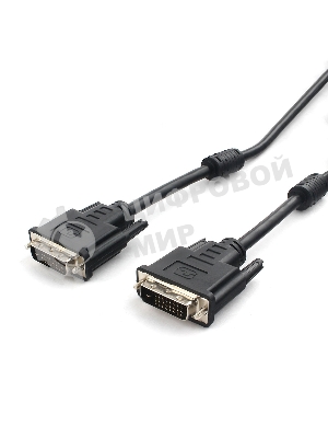 Кабель DVI-D dual link Cablexpert CC-DVI2L-BK-10, 25M/25M, 3.0м, CCS, черный, экран, феррит.кольца, пакет