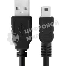 Кабель Greenconnect интерфейсный USB 2.0 1.8m Premium AM/mini 5P, 28/28 AWG двойное экранирование, антифриз, черный
