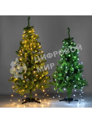 Елочная гирлянда с кольцом Neon-night, 7 нитей по 1,5 метра, цвет диодов теплый белый, не соединяется