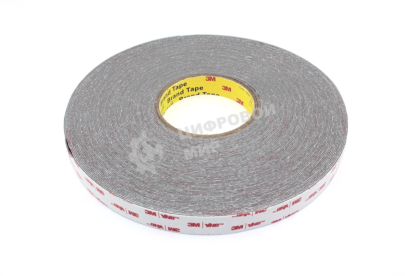 Скотч двусторонний вспененный 3M VHB 20 мм серый, 50 м