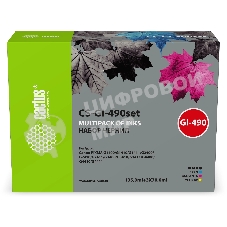 Чернила Cactus CS-GI-490SET (1х135 мл, 3х70 мл) голубой/пурпурный/желтый/черный набор 4x345мл для Canon PIXMA G1400/G1410/G1411/G2400/G2410/G2411/G3400/G3410/G3411/G4400/G4410/G4411