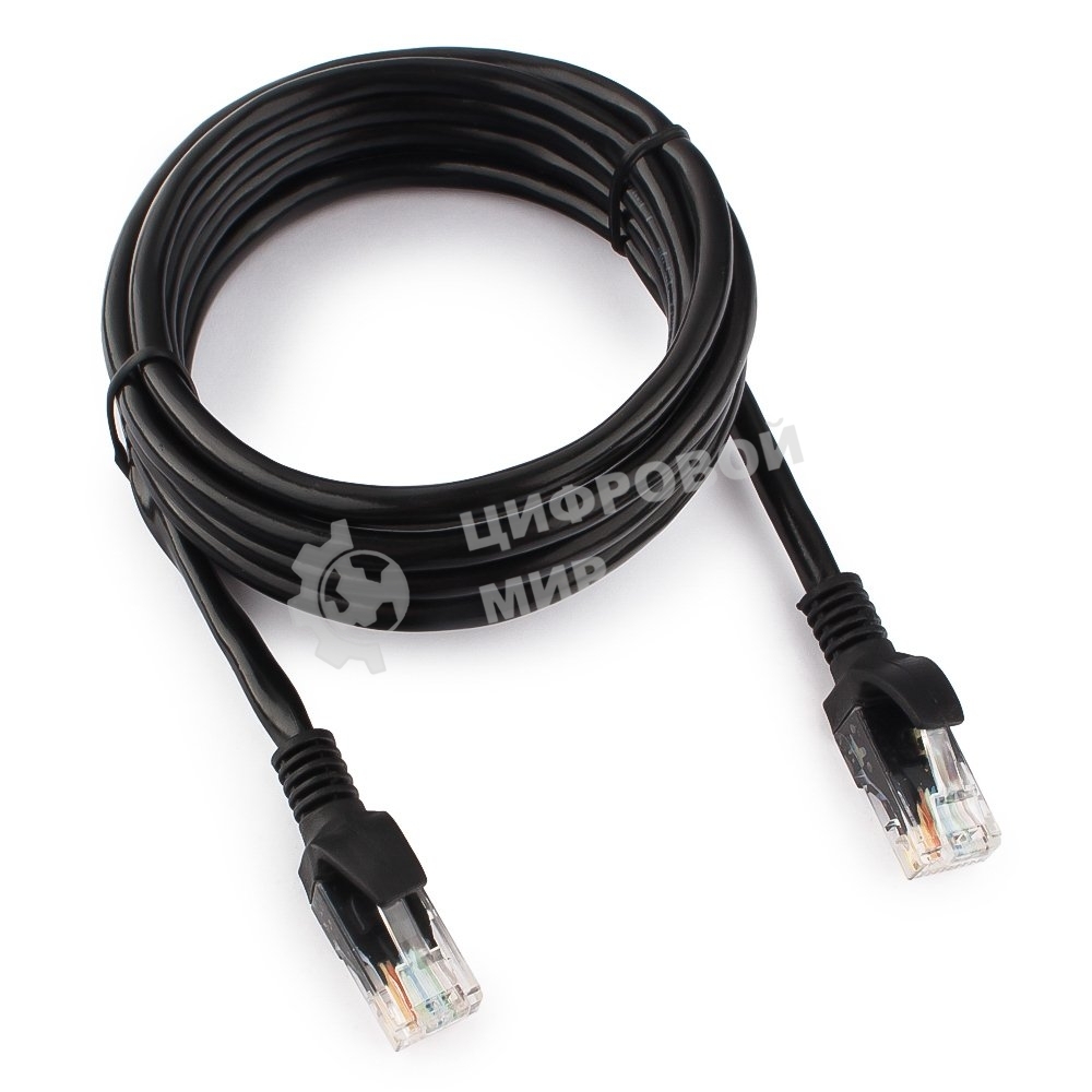 Патч-корд UTP Cablexpert cat.5e, 2м, литой, многожильный, черный