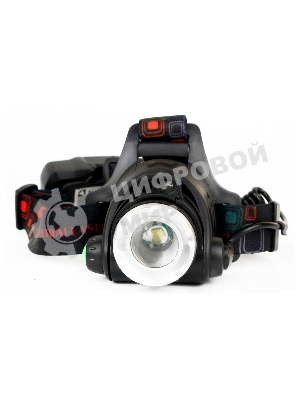 Фонарь Ultraflash налобный с аккумулятором E1336 3,7В, черный, 1LED, 4 Ватт, фокус, 2 ак 4 реж, сенсор, бокс