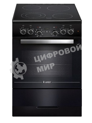 Плита электрическая Gefest ЭП Н Д 6560-03 0057 черный, конфорок 4 электрических, духовка 55 л, 60 см x 85 см x 60 см