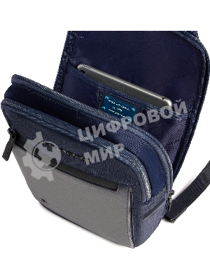 Рюкзак слинг мужской Piquadro Orion CA6625S136/BLU синий ткань/натур.кожа