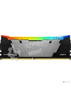 Оперативная память Kingston Fury Renegade, DDR4, 8Gb (1x8GB), 3200MHz, CL16, DIMM, с радиатором, серебристый, RGB, черный
