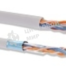 Кабель связи витая пара U/UTP, cat.5e, 4 пары 24AWG solid, 305м, ПВХ, серый
