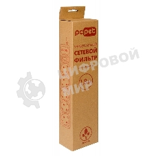 Сетевой фильтр PC Pet AP01006-E-GR 1.8м, 5 розеток, серый